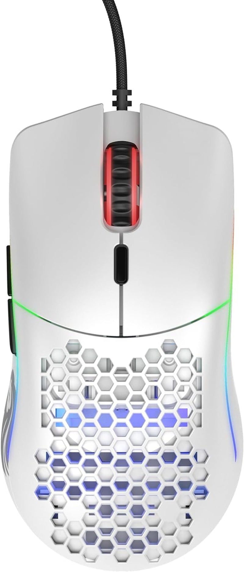 Model O Wired Gaming Mouse - 67G Ultra-Lightweight Honeycomb Design, RGB Lighting, Pixart 3360 Sensor, Omron Switches, Ambidextrous - Matte White