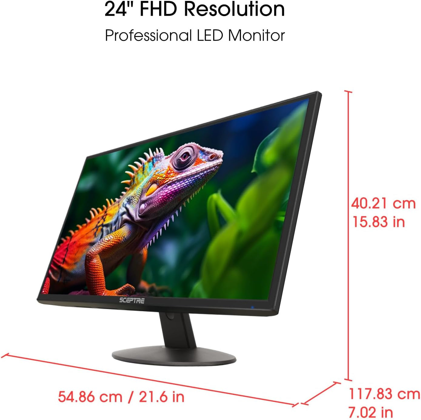 24-Inch Professional Thin 1080P LED Monitor with 99% sRGB, Dual HDMI, VGA, and Built-In Speakers, Machine Black (E248W-19203R Series)