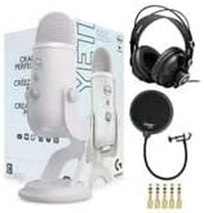 Yeti USB Microphone Bundle with Knox Gear Headphones and Pop Filter (Blackout Edition)