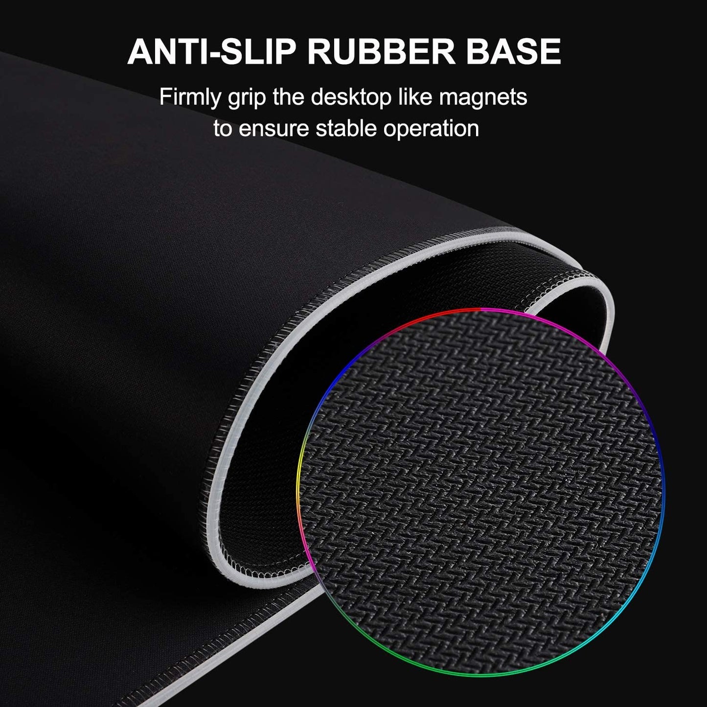 Oversized RGB Gaming Mouse Pad with 14 Lighting Modes, Anti-Slip Rubber Base, and Waterproof Surface - Extra Large 31.5 x 11.8 Inch Soft LED Keyboard and Mouse Mat