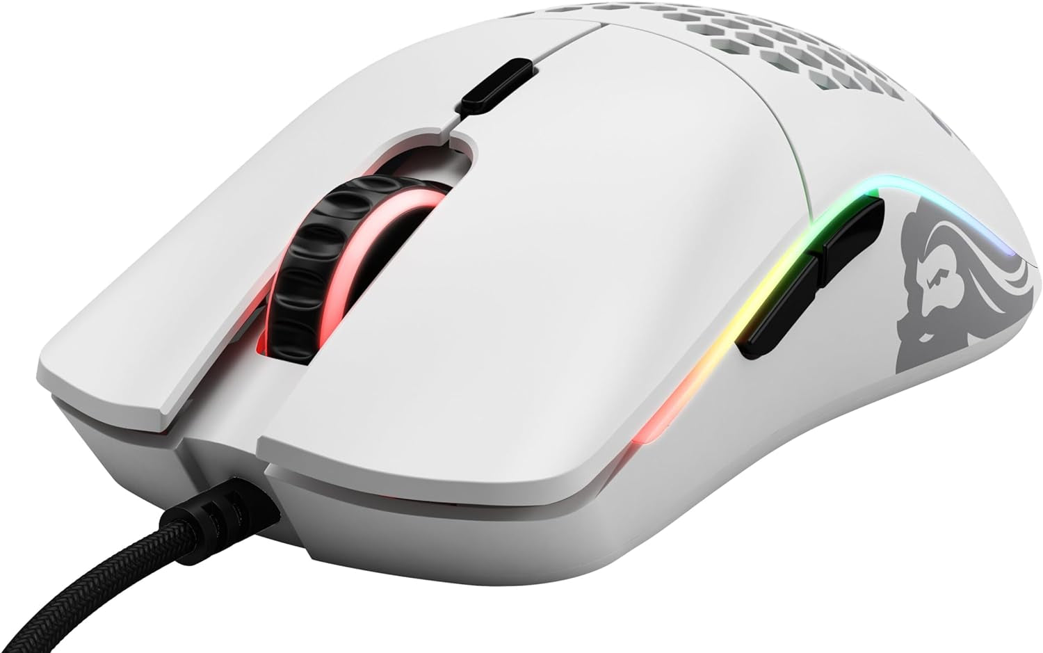 Model O Wired Gaming Mouse - 67G Ultra-Lightweight Honeycomb Design, RGB Lighting, Pixart 3360 Sensor, Omron Switches, Ambidextrous - Matte White