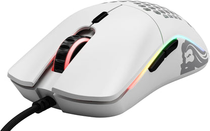 Model O Wired Gaming Mouse - 67G Ultra-Lightweight Honeycomb Design, RGB Lighting, Pixart 3360 Sensor, Omron Switches, Ambidextrous - Matte White