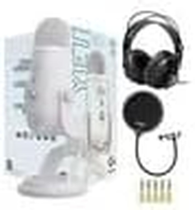 Yeti USB Microphone Bundle with Knox Gear Headphones and Pop Filter (Blackout Edition)